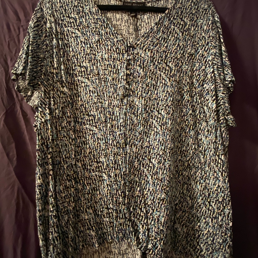 Lane Bryant Sz 22 Blue Confetti Top